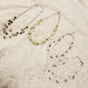 FOUR beaded necklaces